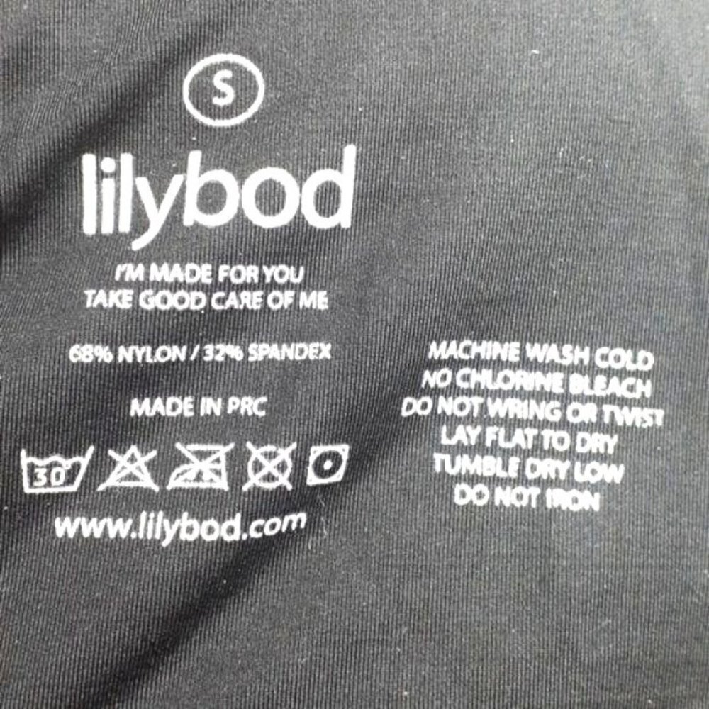 Lilybod Longline Sports Bra Racerback Black White Color Block Size Small - Picture 7 of 7